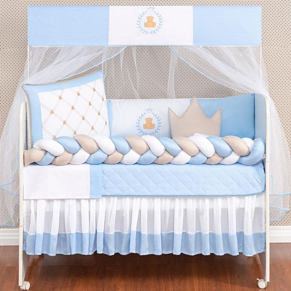 Kit De Berço Ursinho Principe E Princesa Bebe Com Edredom