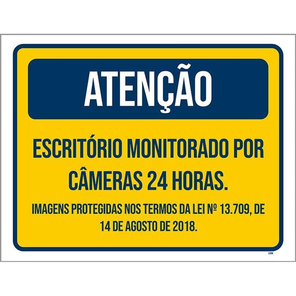 Placa Escritório Monitorada Câmeras 24 Horas 36X46