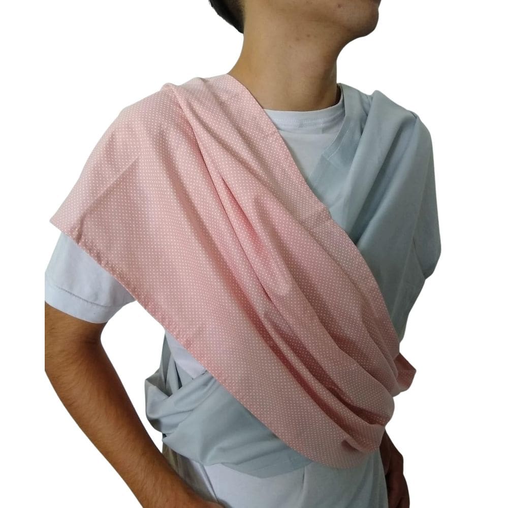 Fastsling Canguru Piêpaô Fast Sling Poá Rosa + Cinza Claro