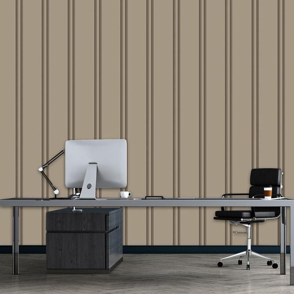 Papel De Parede Imitação Ripa Bege Lavável Adesivo Andiroba