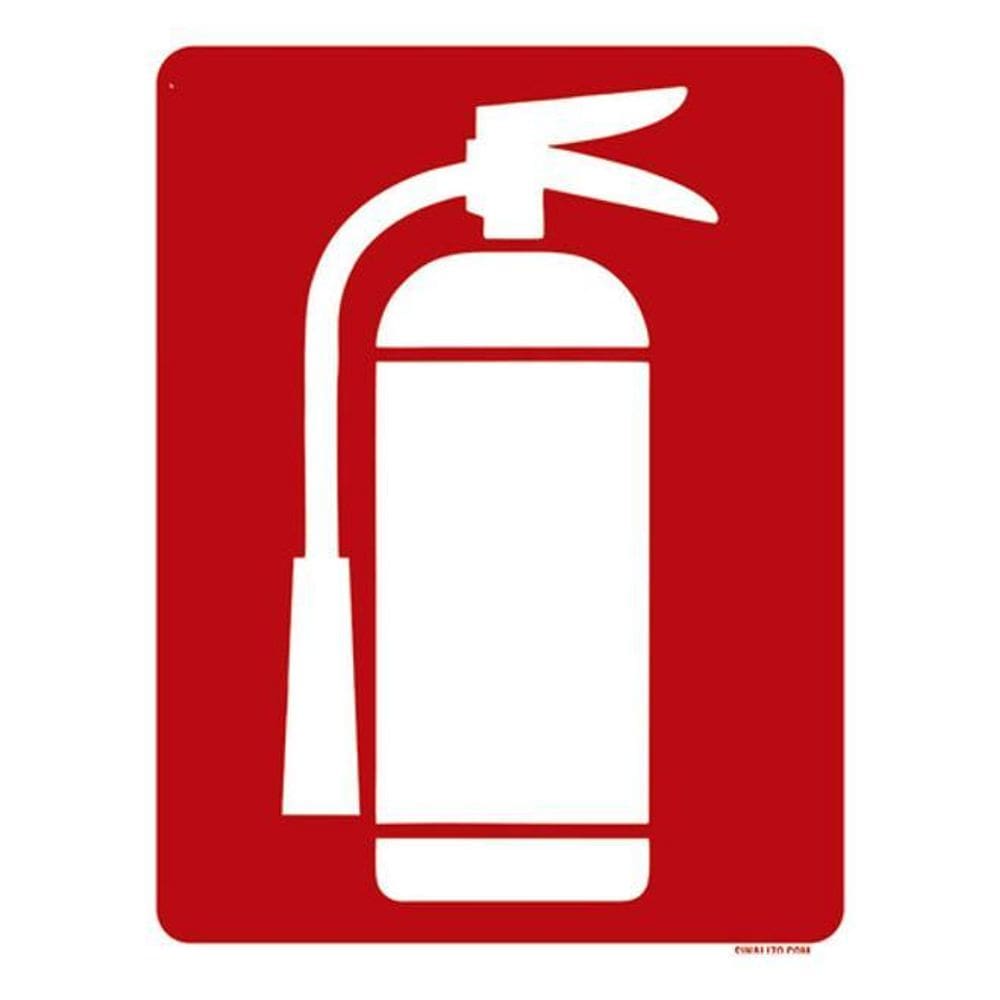 Kit 5 Placas Extintor Sinal Vermelho 36X46