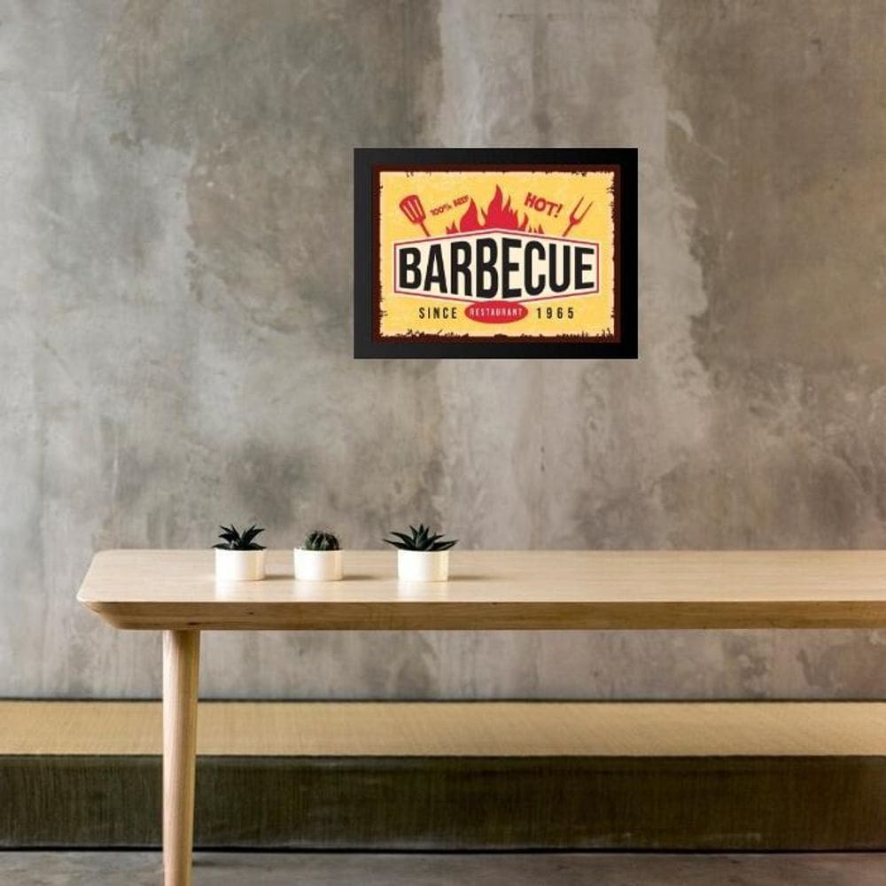 Quadro Placa Vintage Churrasco - Barbecue 24X18Cm