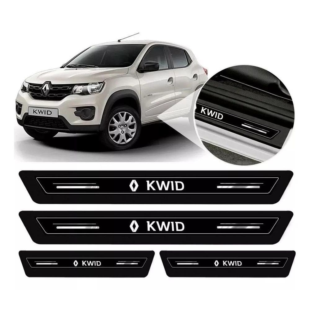 Soleira De Porta Kwid Preto Platinum 8 Peças