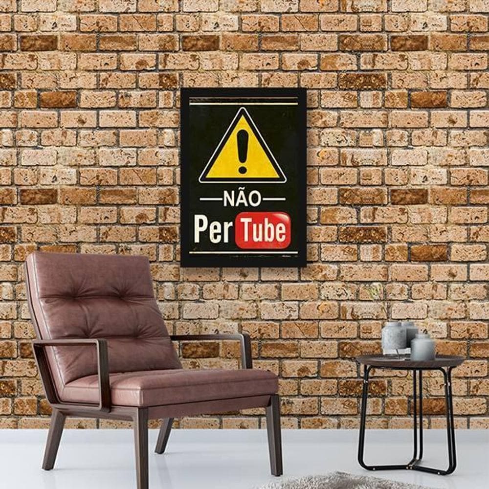 Quadro Não Pertube 24X18Cm - Com Vidro - Madeira Preta