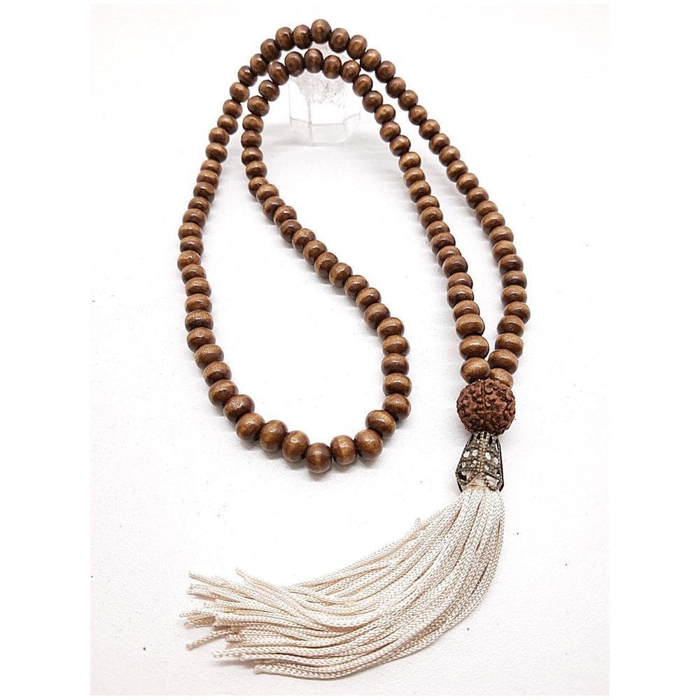 Japamala 108 Contas Em Madeira Com Rudraskha