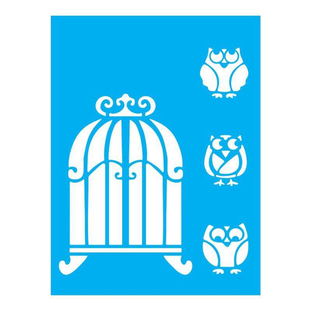 Stencil Tamako Gaiola Corujas - 15X20Cm - Ref 874