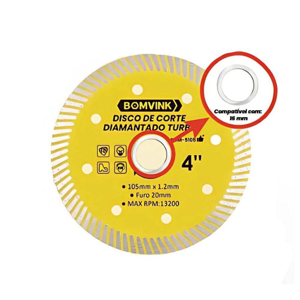 Disco De Corte Diamantado Extra Fino 105Mm Para Porcelanato