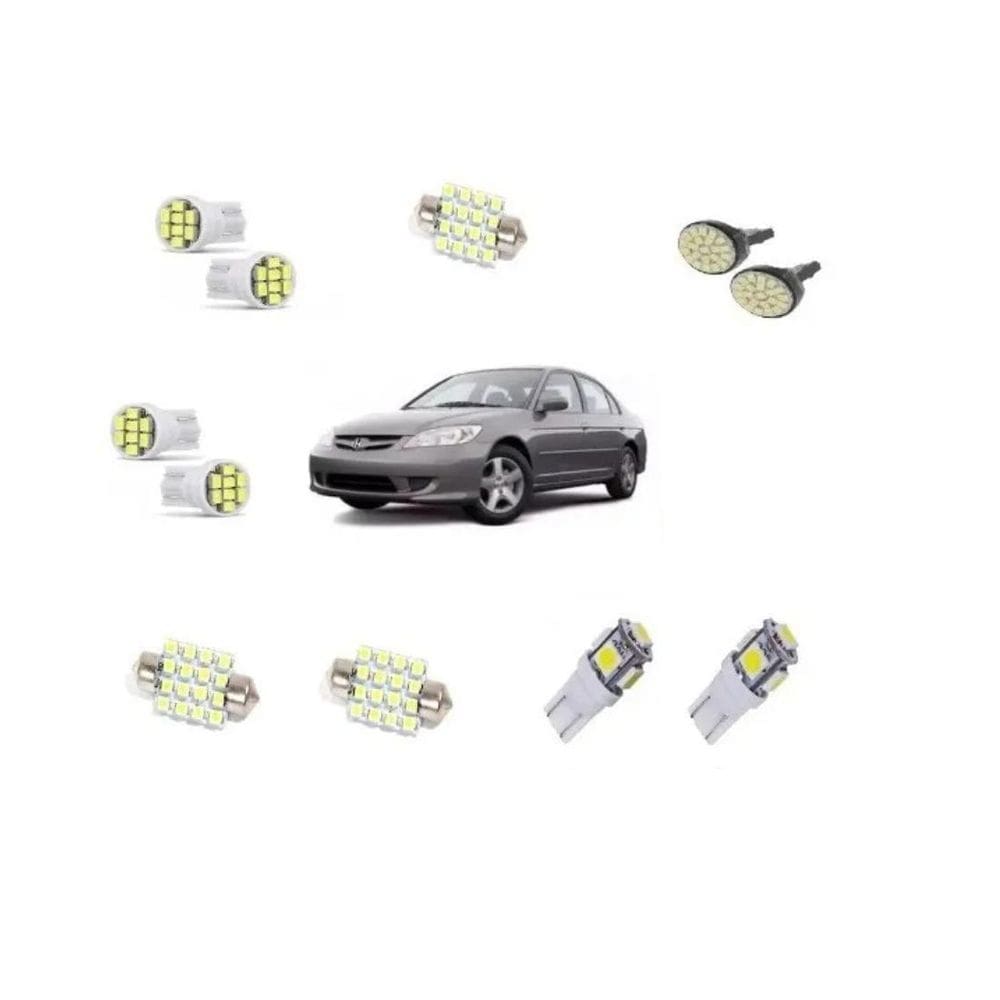 Kit Lâmpadas Super Branca Led Honda Civic 2004 2005 2006