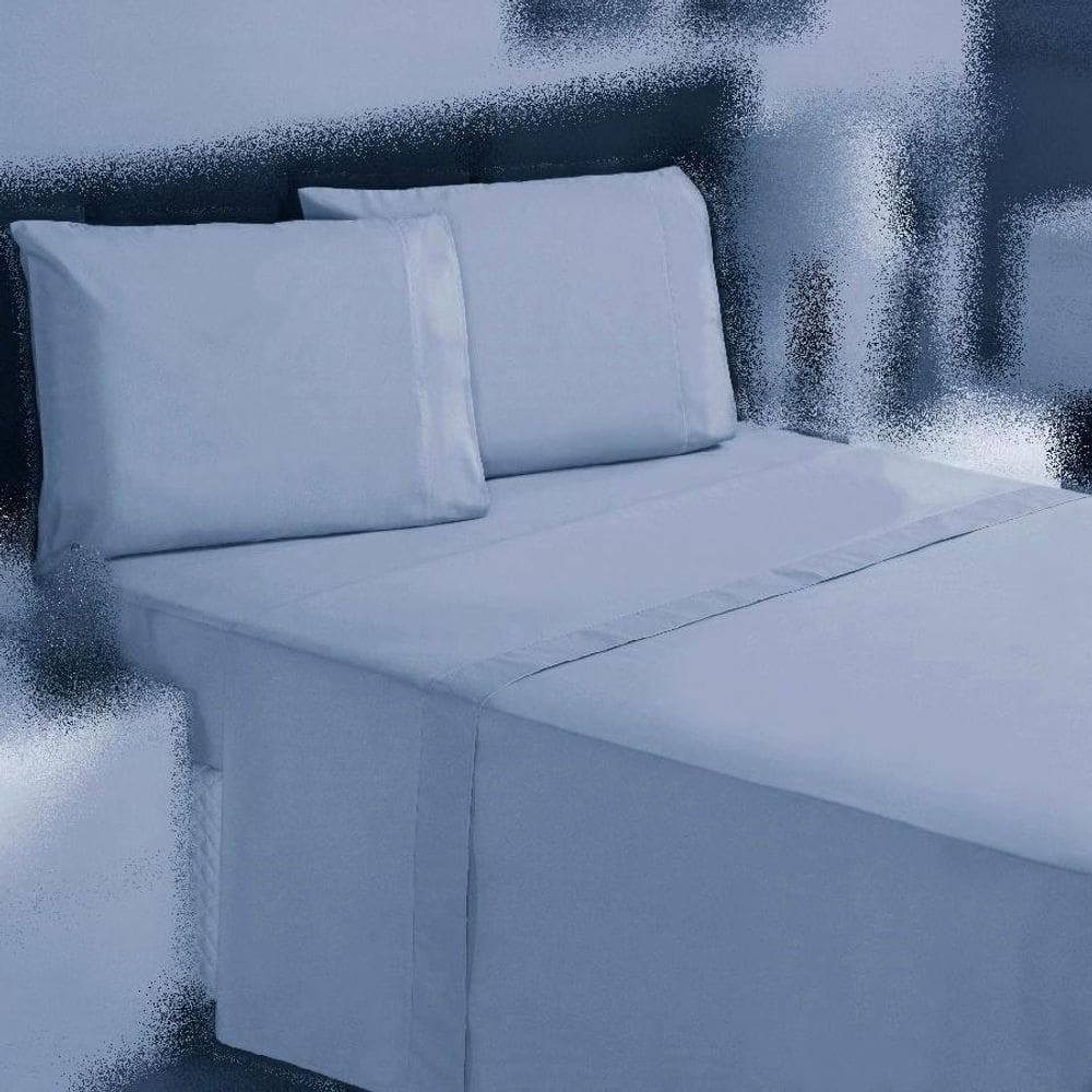 Jogo Cama Casal 4P Lençol + Fronha 100% Algodão Percal Rubi