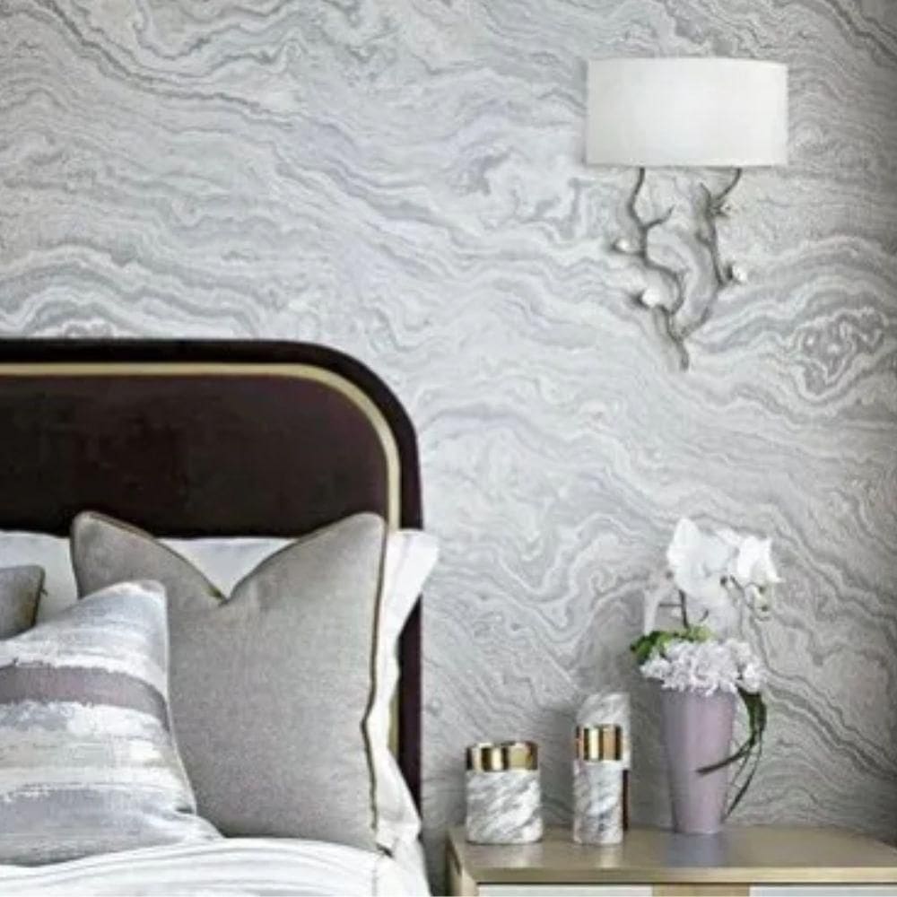 Papel De Parede Pedra Azul E Cinza 10m X 0.53m - Vip1044