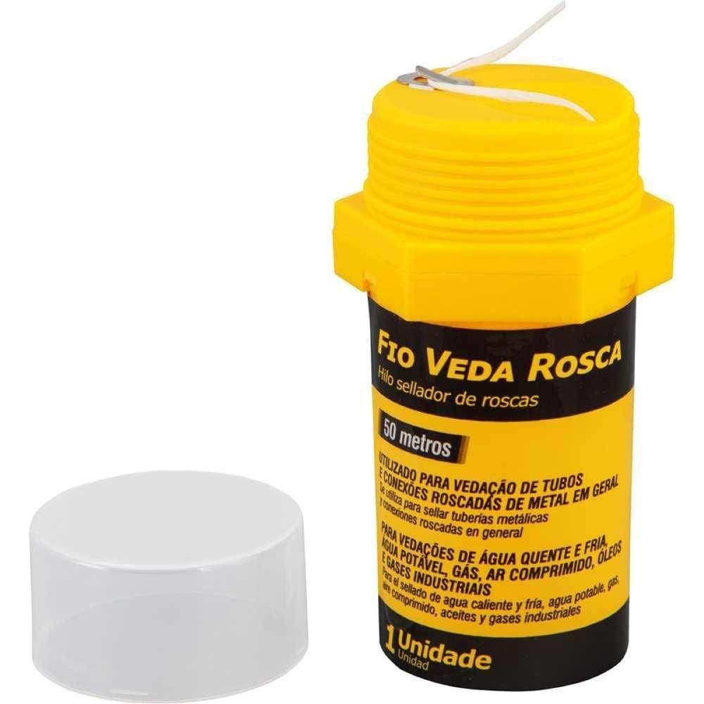 Fio Veda Rosca 50m Ptfe Vonder Vedação Total Estojo Plástico