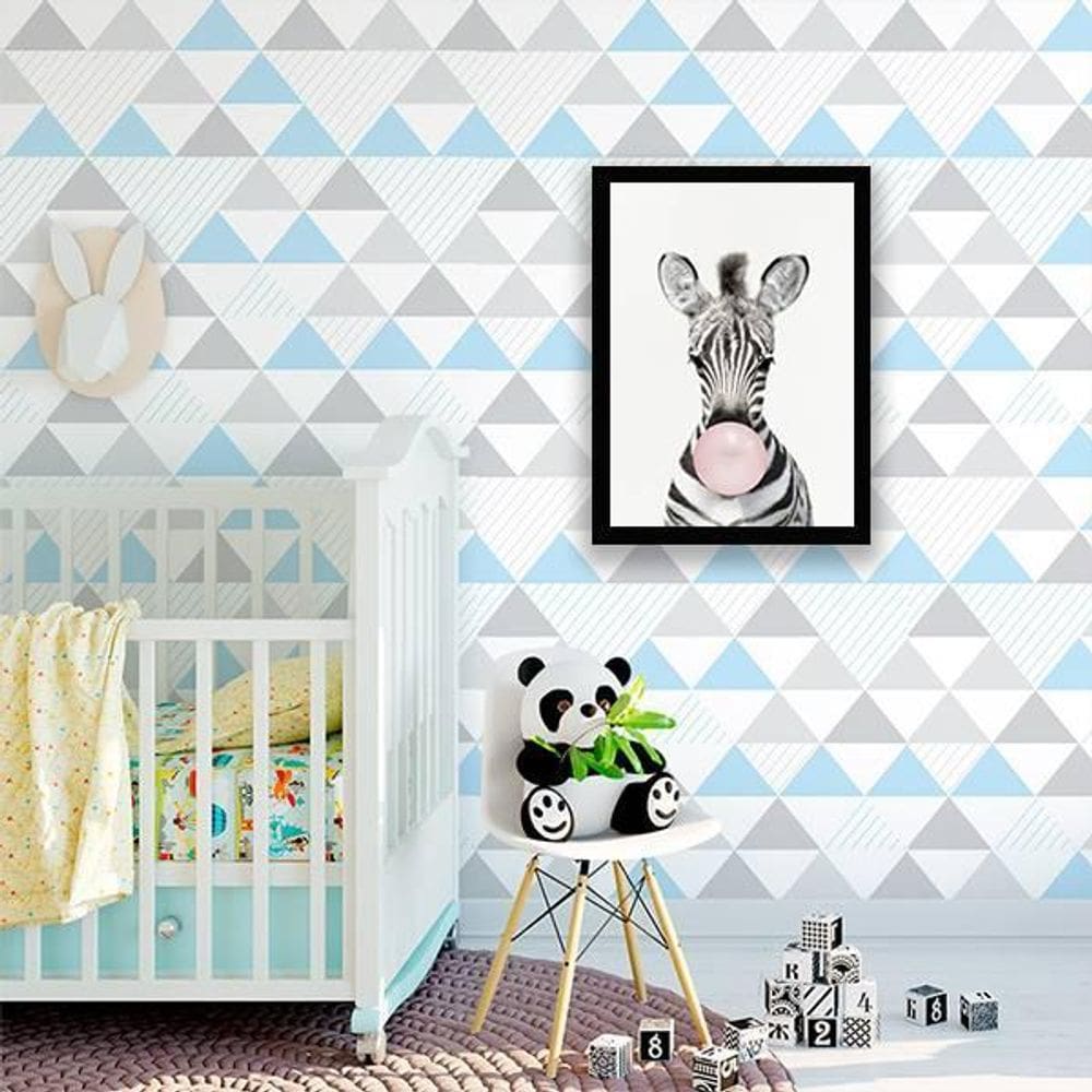 Quadro Zebra Chicletes 24X18Cm - Com Vidro