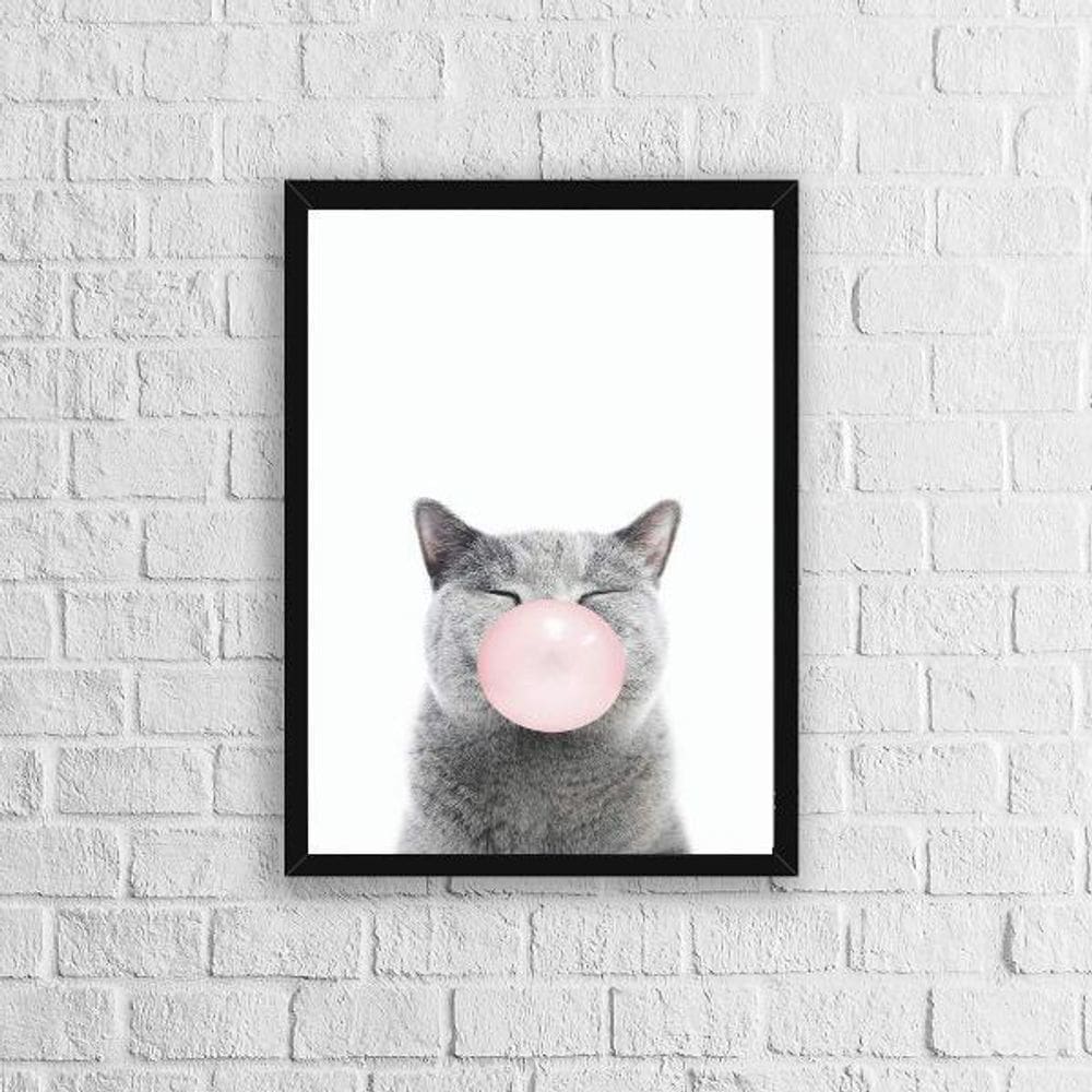 Quadro Gatinho Chiclete 24X18Cm