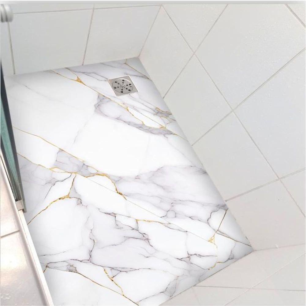 Adesivo Piso Box Mármore Gold Antiderrapante 1,20 X 0,97