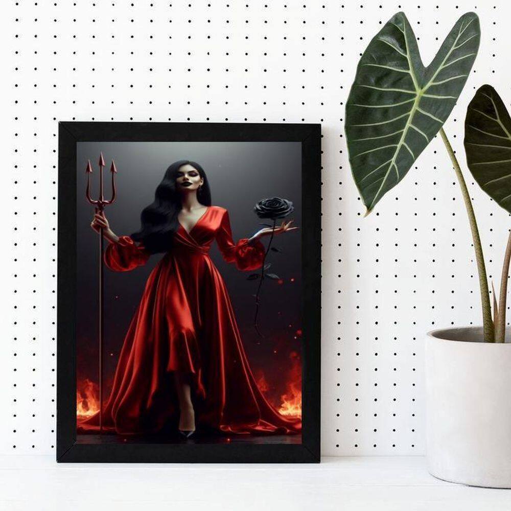 Quadro Pomba Gira - Vestido Vermelho 45X34Cm