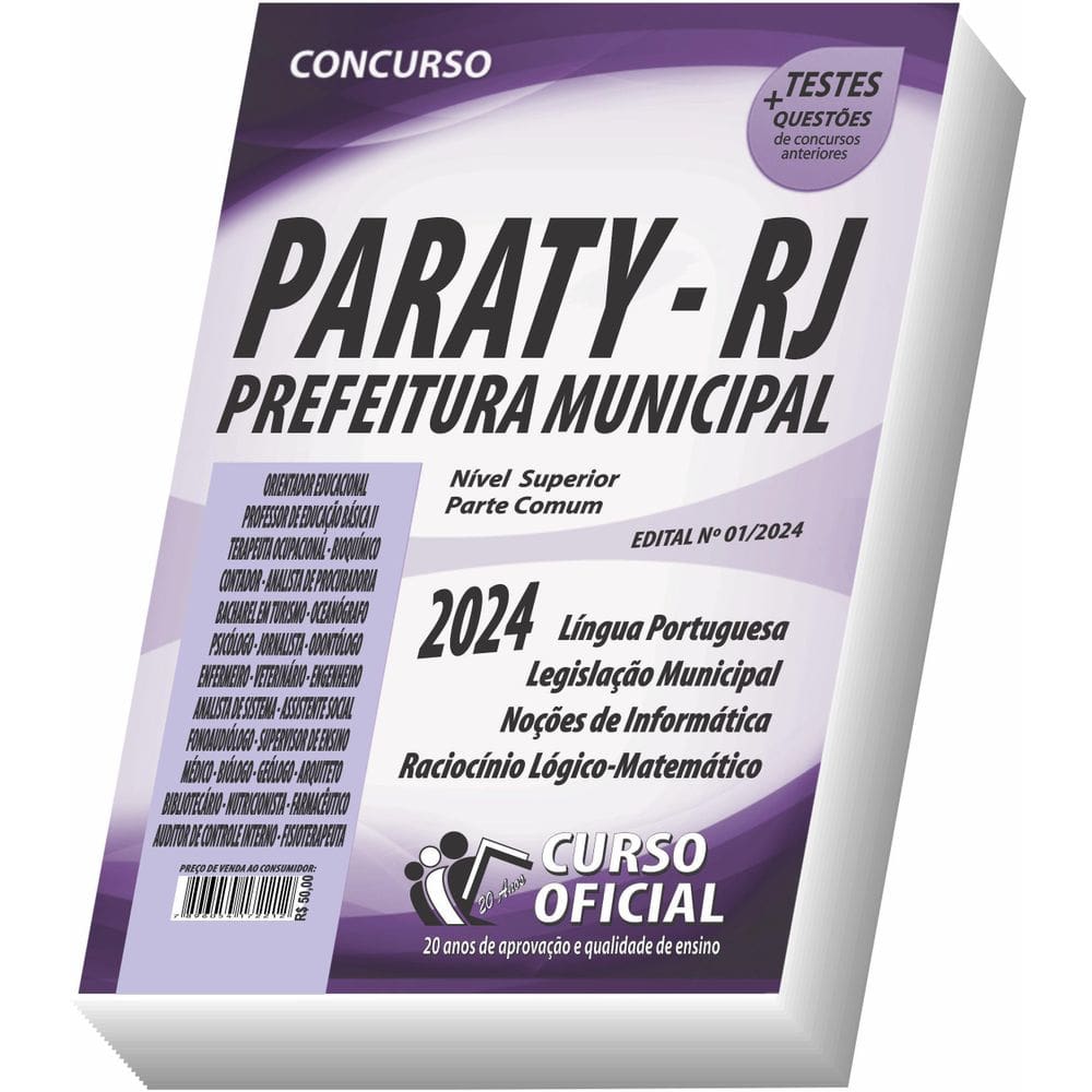 Apostila Paraty Rj - Nível Superior - Parte Comum Aos Cargos