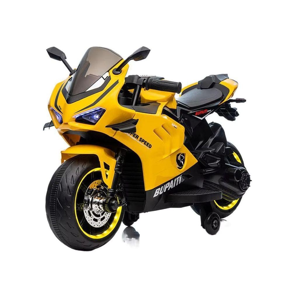 Mini Moto Elétrica Esportiva Speed Amarela 6V - Shiny Toys