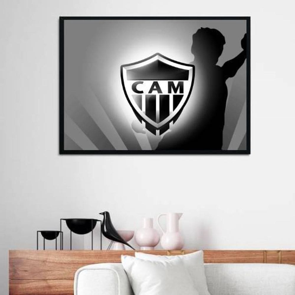 Quadro Decorativo Atlético Mg Arte Digital 34x23Cm