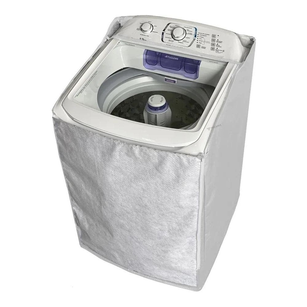 Capa Lavadora Electrolux 11-17Kg Impermeável Zíper - Branco