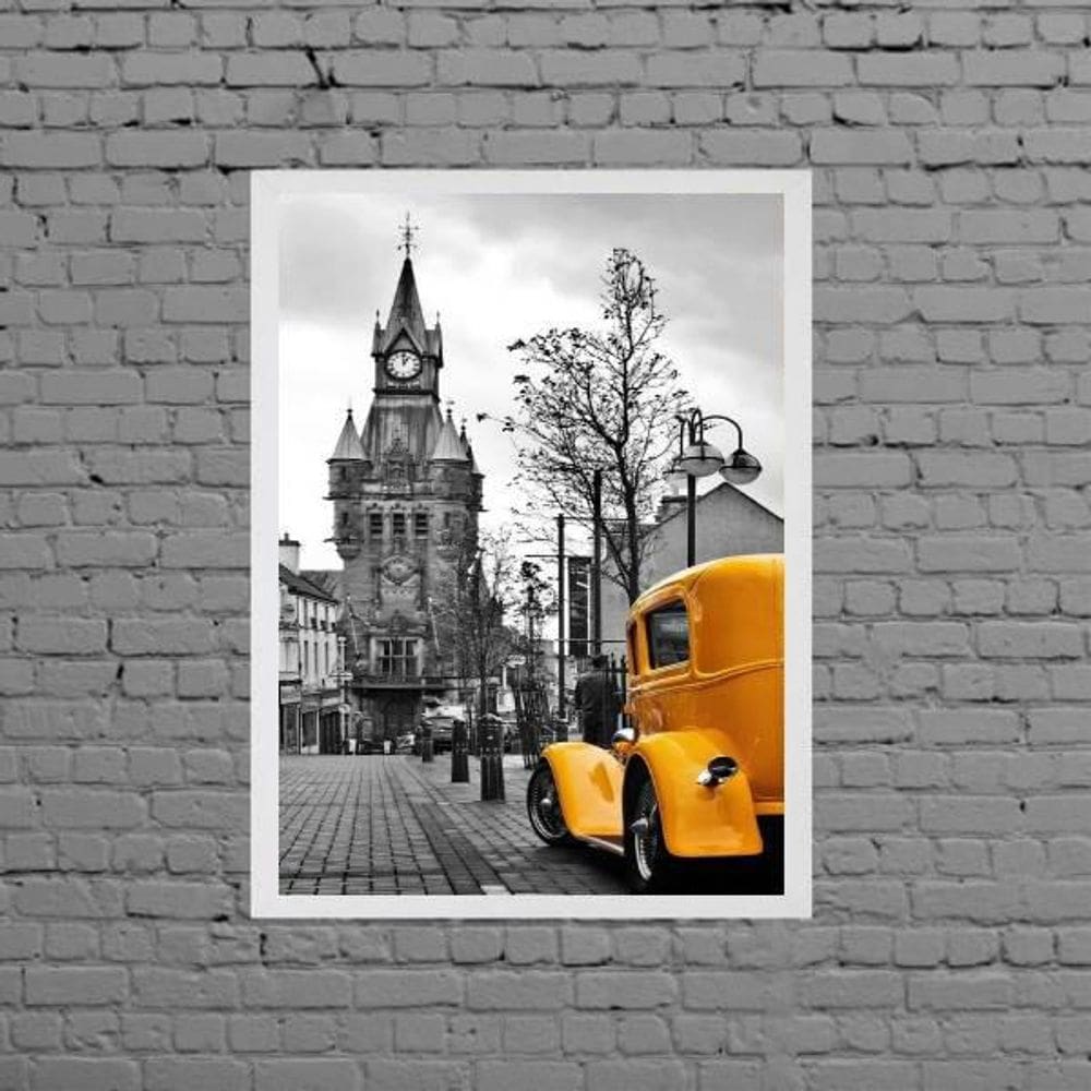Quadro Carro Amarelo Londres 24X18Cm