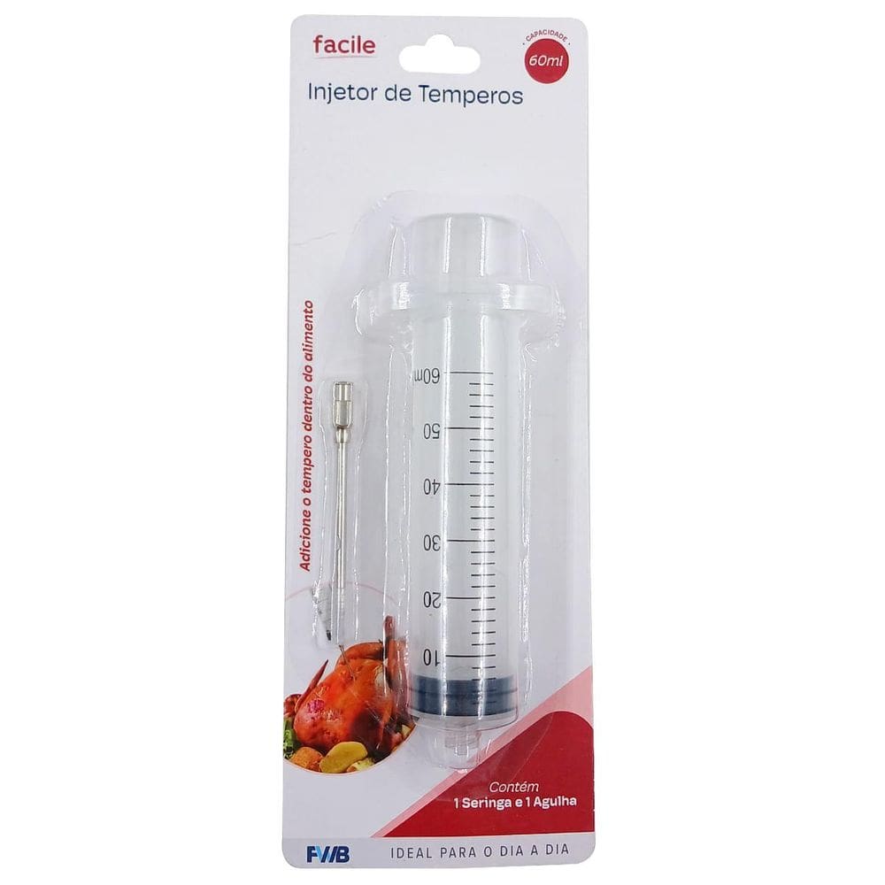 Injetor De Temperos Facile 1 Seringa E 1 Agulha