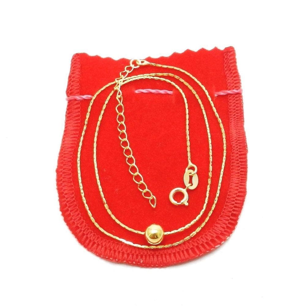 Corrente Feminina 40/45Cm 0.5Mm Bolinha Folheado Ouro Gg125