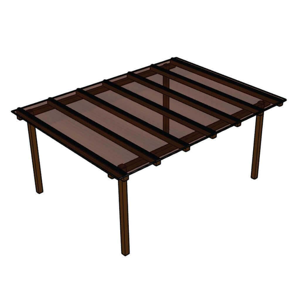 Kit Policarbonato Bronze 6mm 4,00m X 2,00m - Perfis Bronze Bronze: 35% De Transmissão De Luz