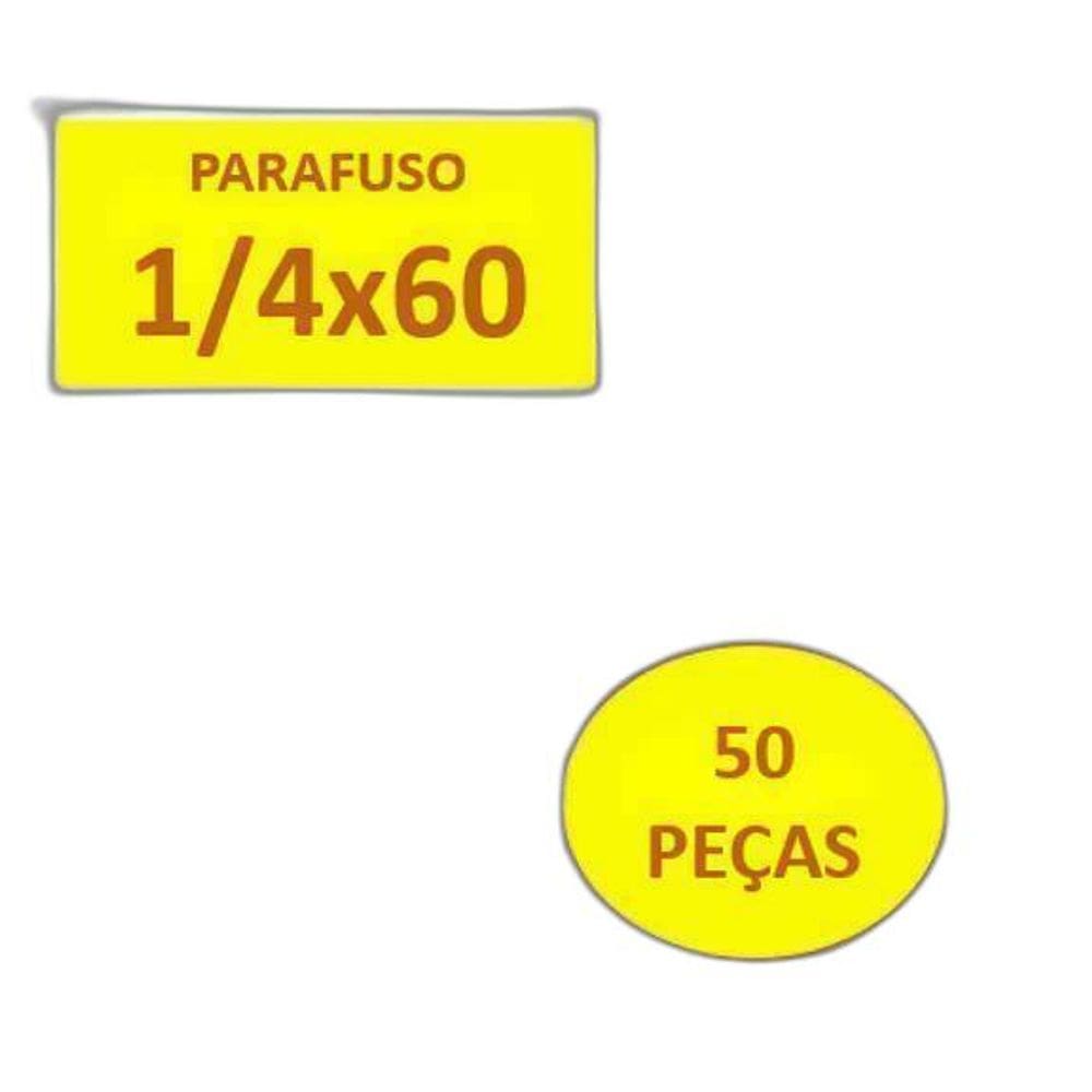 50 Peças Parafuso Sextavado Soberba Ciser 1/4 X 60