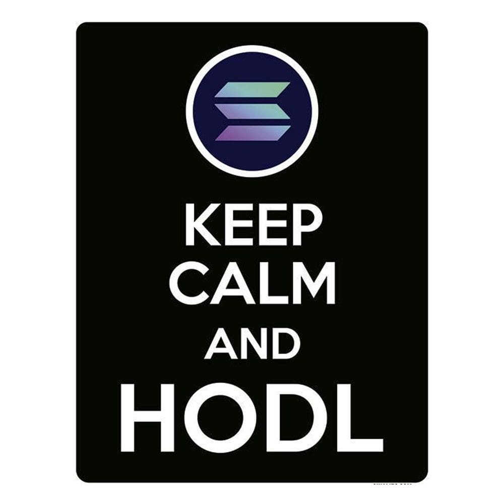 Placa Decoraçao - Keep Calm Hodl Hold Solana Sol 36X46