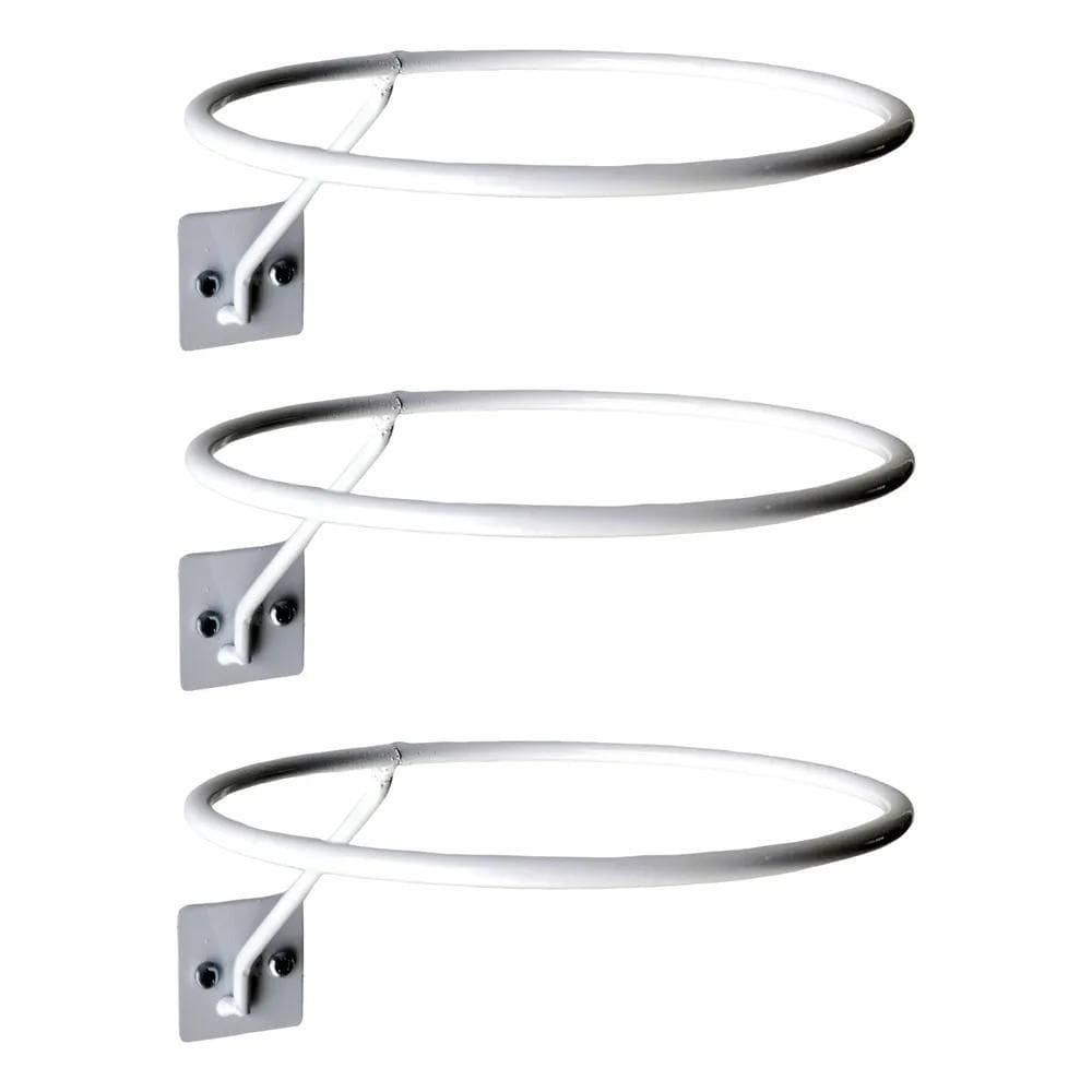 Kit 3 Suportes Bola Futebol Vôlei Basquete De Pared - Branco