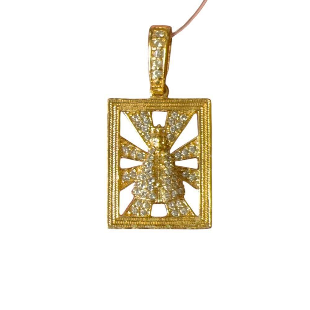 Pingente Nossa Senhora Cravejada P - Banhado A Ouro 18K