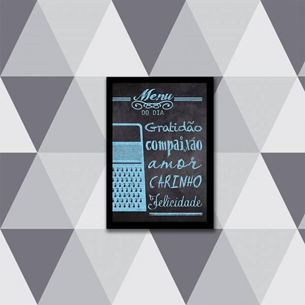 Quadro Menu Do Dia: Gratidão E Amor 24X18Cm