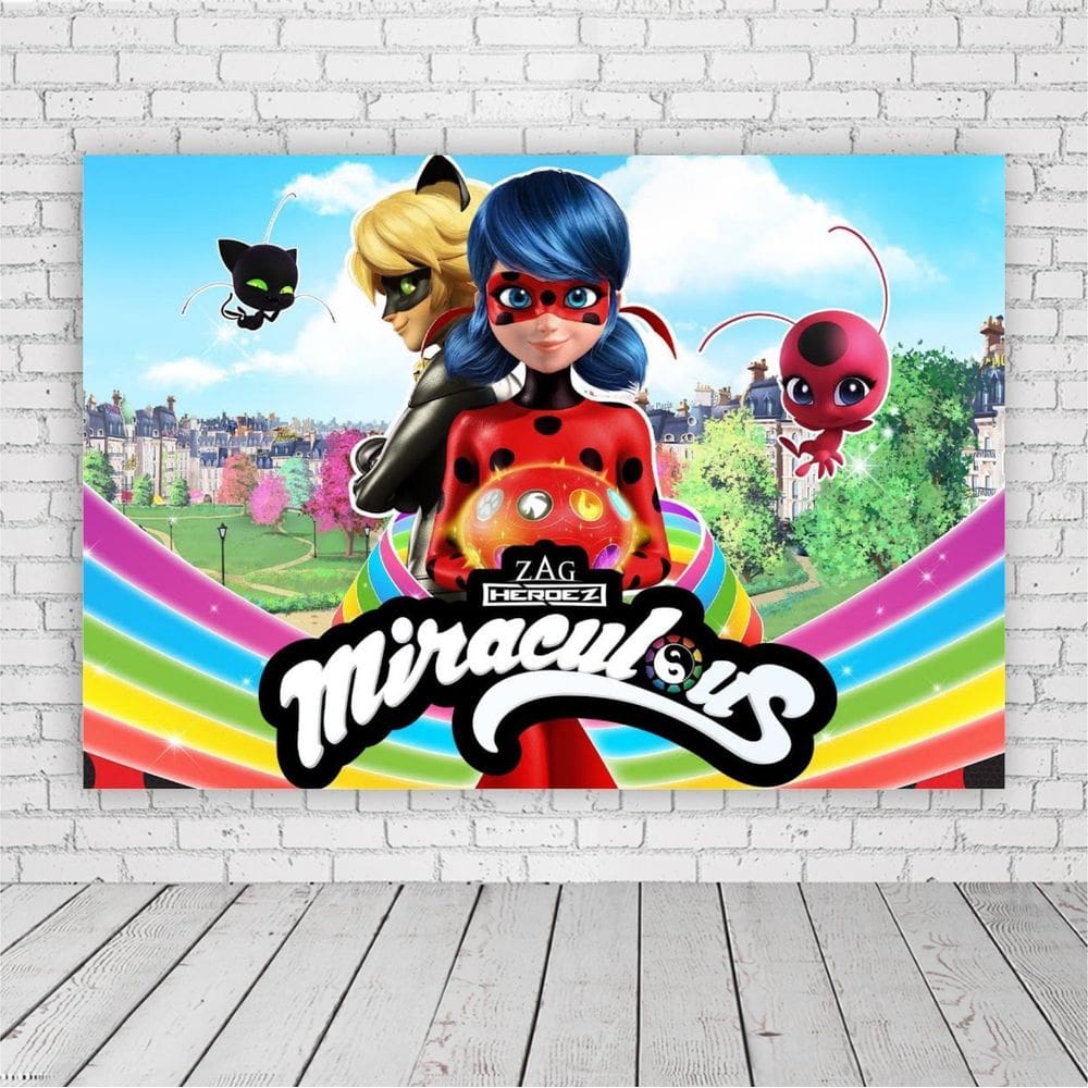 Painel Retangular Ladyybug 1,5X1,0M Lona Fosca
