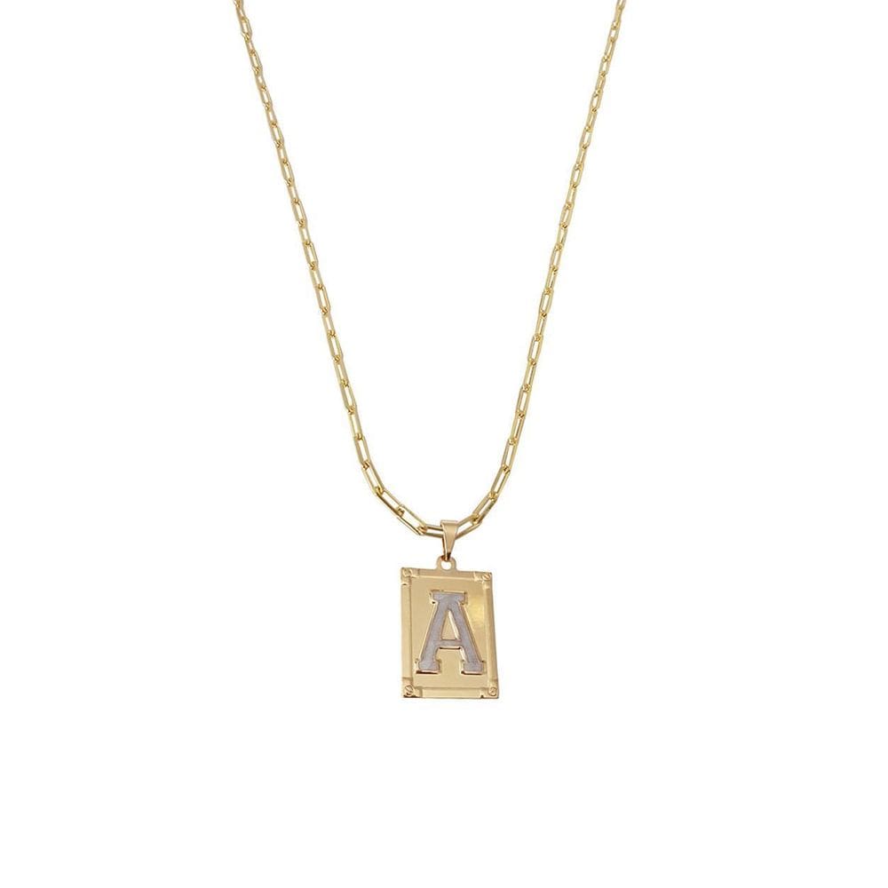 Cordão 45Cm Masculino Feminino Pingente Letra A Banhado Ouro