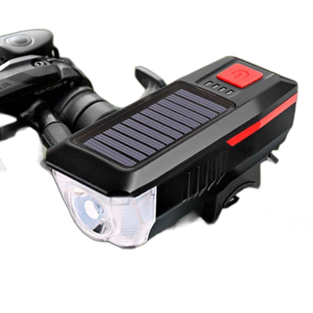 Farol de Bike LED T6 Solar/USB - 350 Lumens