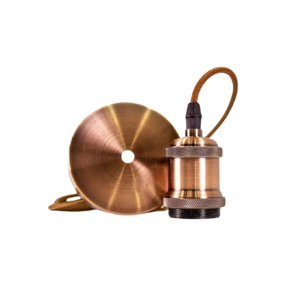 Kit 3 Luminárias Pendente Lâmpada Led Vintage Pêra Bronze