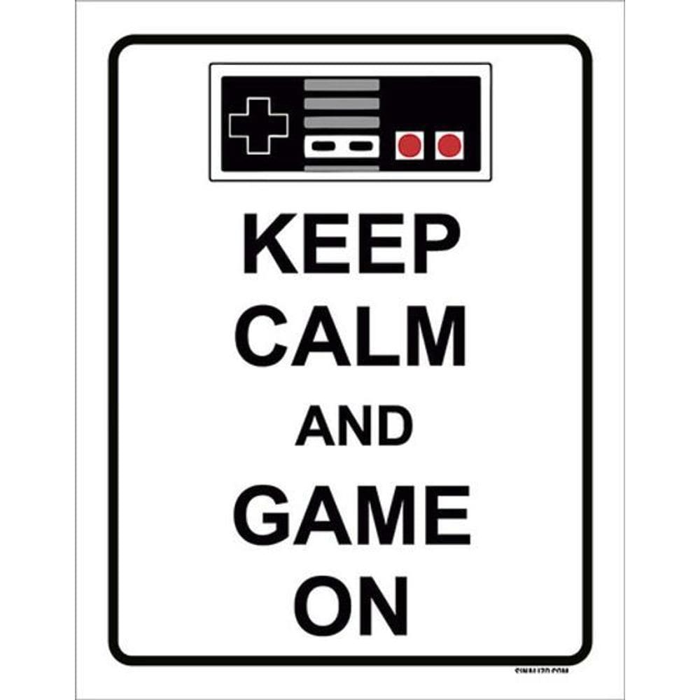 Kit 10 Placas Keep Calm And Game On 36X46