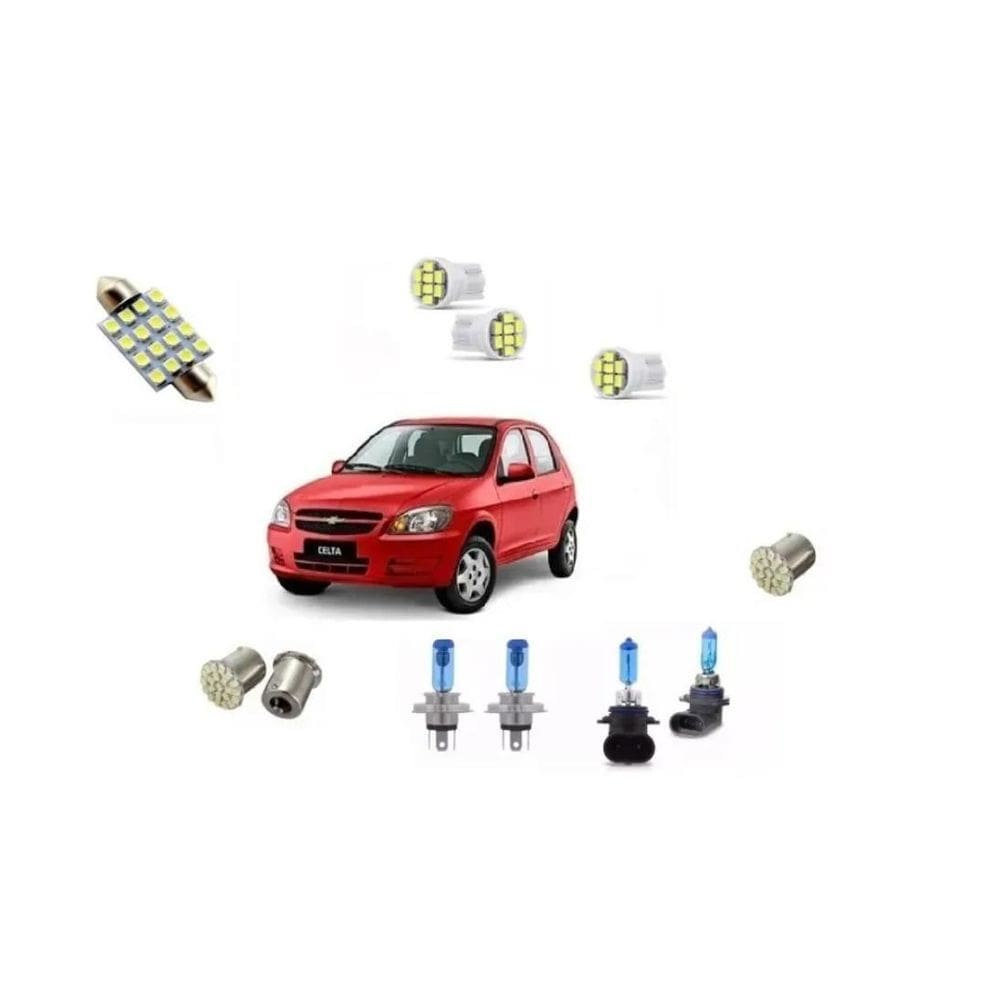 Kit Lâmpadas Super Branca + Led Celta Farol Milha 2006/2017.