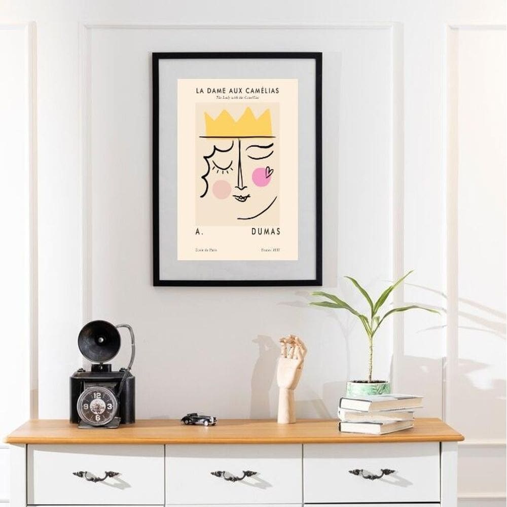 Quadro Picasso Dama Baralho - 60X48Cm