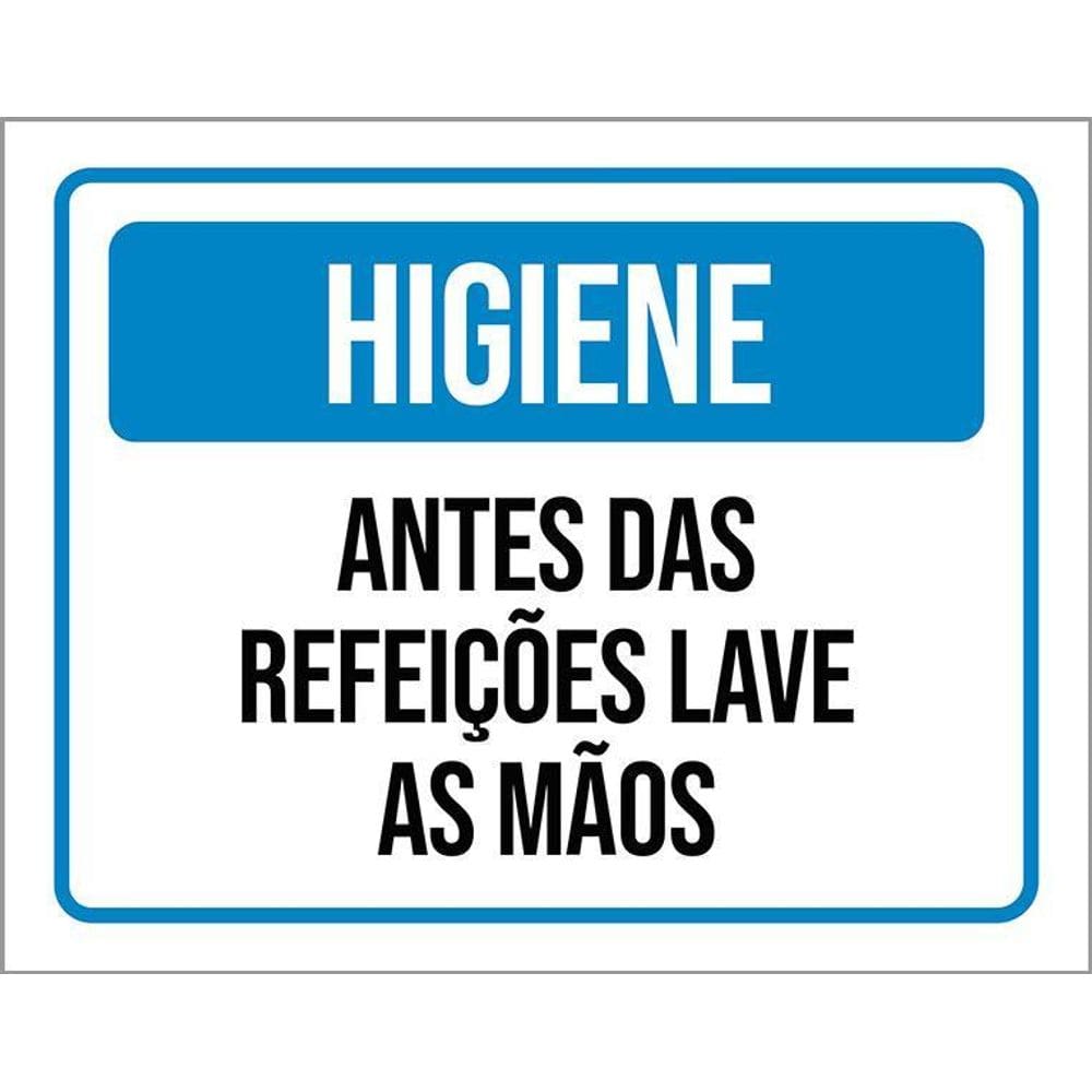 Placa Higiene Antes Das Refeições Lave As Mãos 36X46