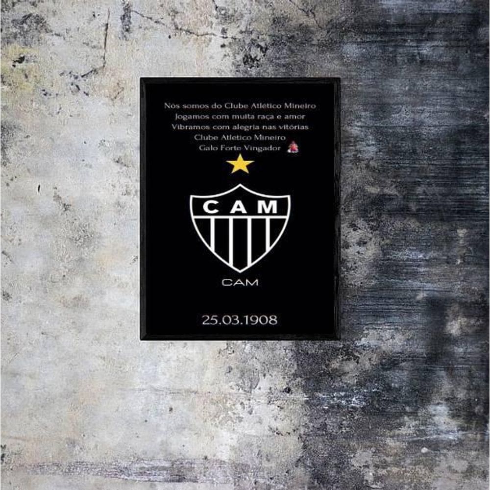 Quadro Decorativo Hino Atlético Mg 34x23Cm