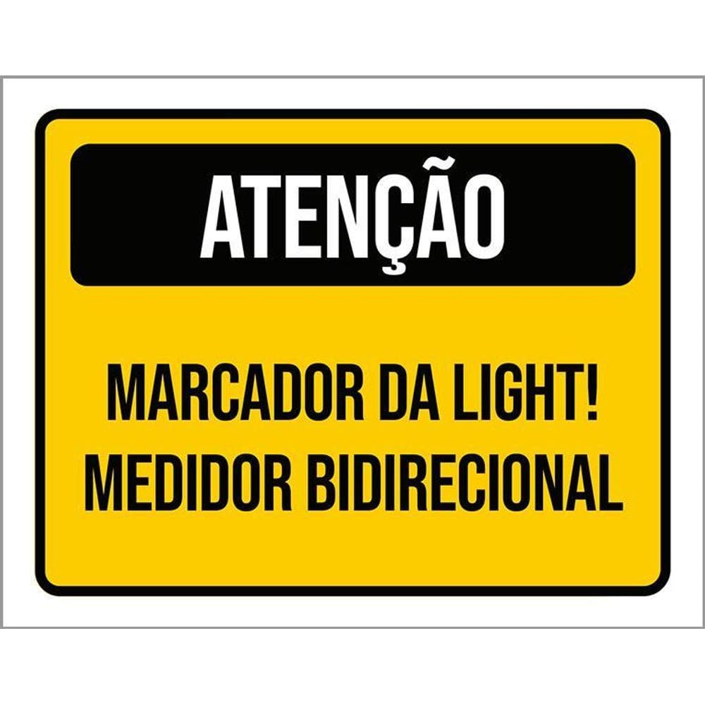 Placa Amarela Atenção Marcador Da Light 36X46