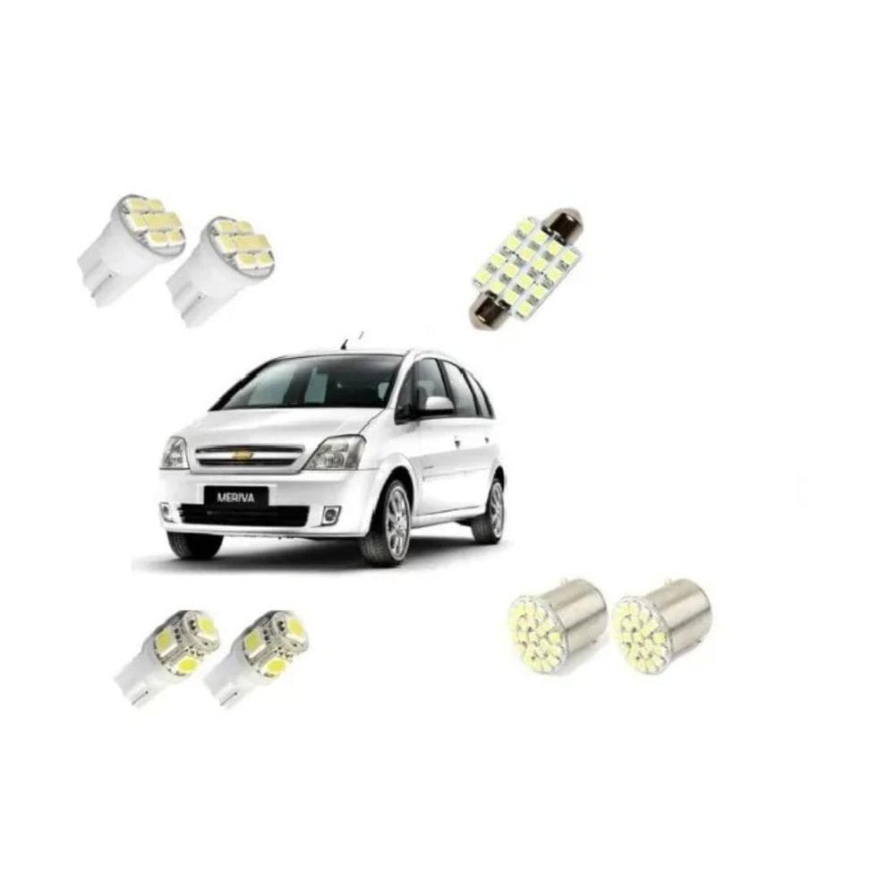 Kit Lampadas Led Meriva / Onix Luz Pingo Placa Re Torpedo