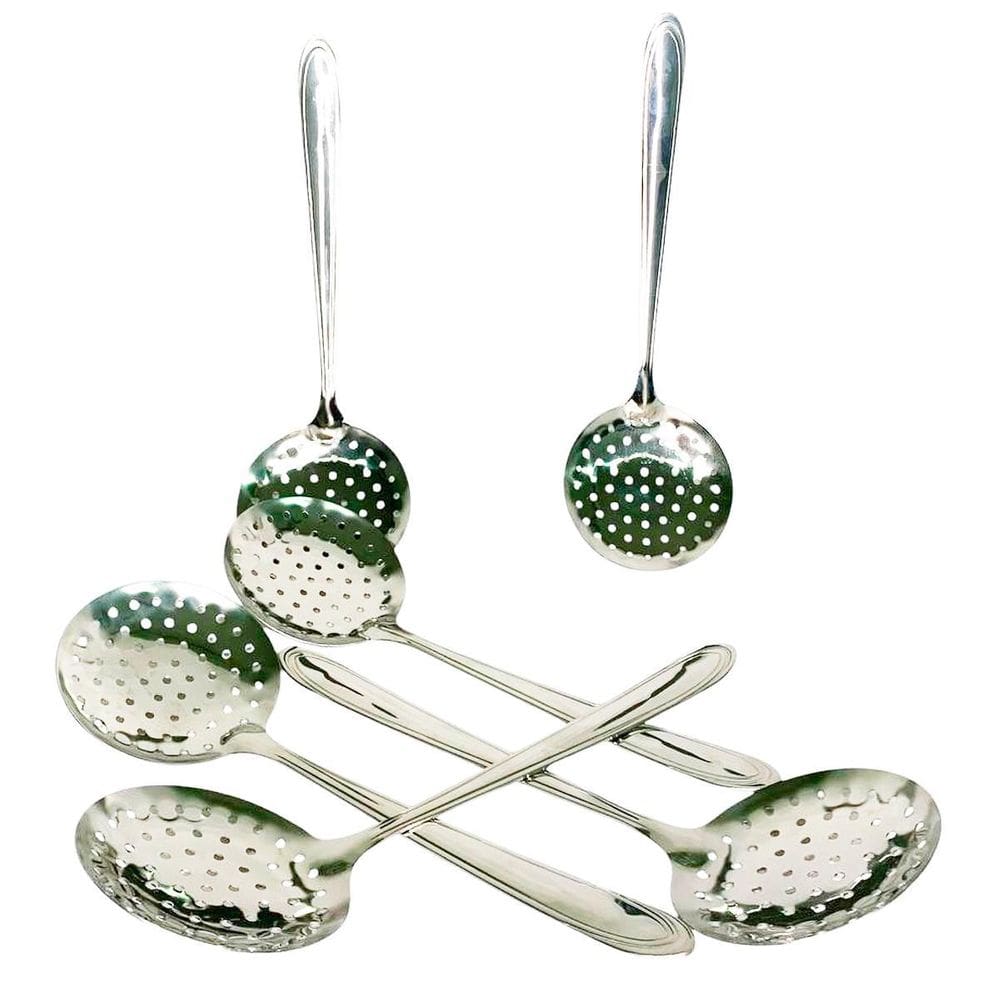 Kit 6 Escumadeiras Aço Inox América 32,5Cm