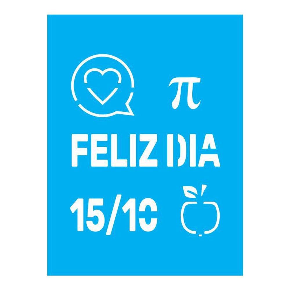 Stencil Tamako Feliz Dia Do Professor - 15X20Cm - Ref A3247