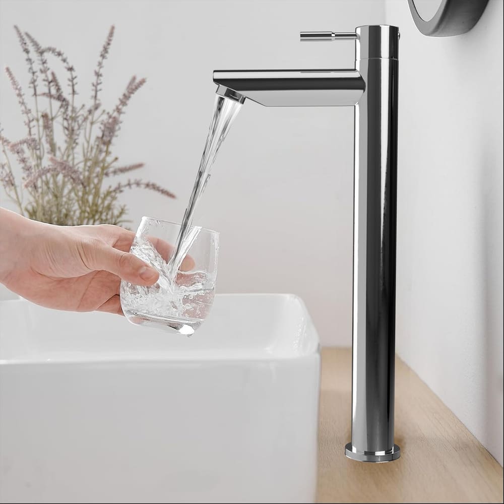 Kit 2 Torneiras para Banheiro Bica Alta Fria Aço Escovado FC-142