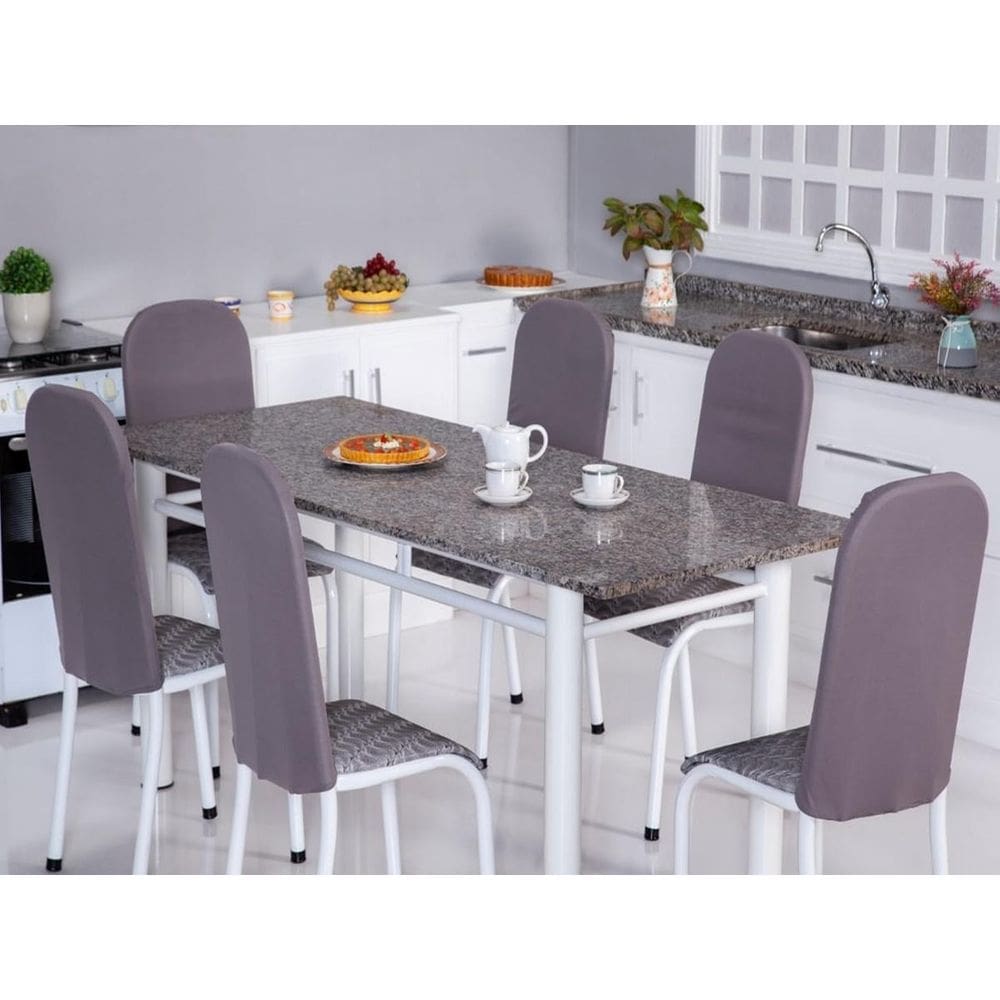 Kit 4 Capas Encosto Cadeira Aço Tubular Cozinha Malha Gel