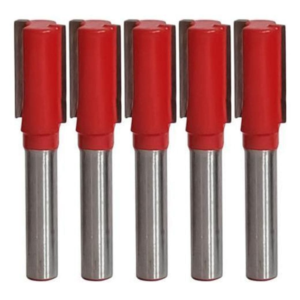 Kit 5 Fresa Reta Paralela 10Mm Haste 6Mm Metal Duro Tupia