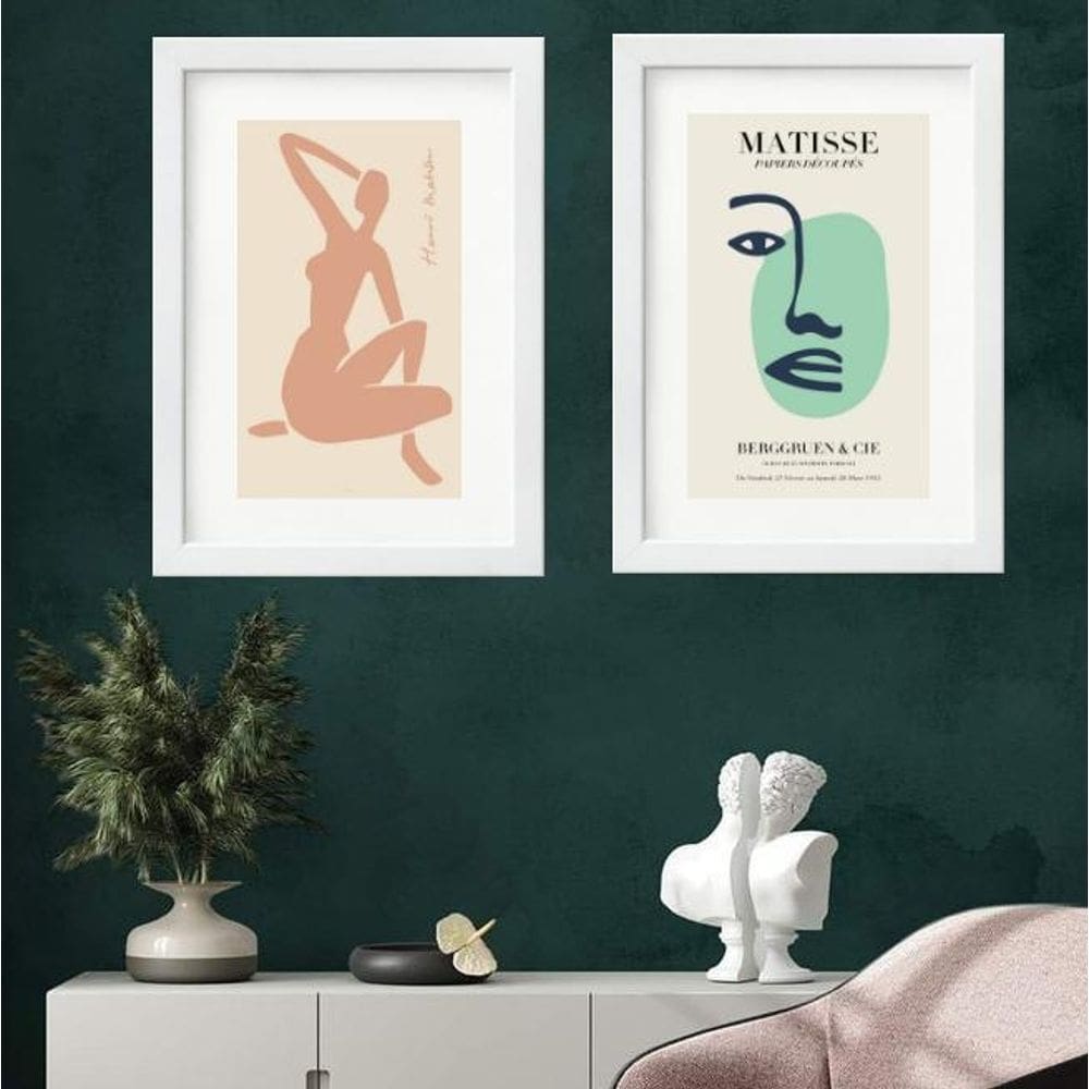 Kit 2 Quadros Matisse Cores Pasteis - 60X48Cm