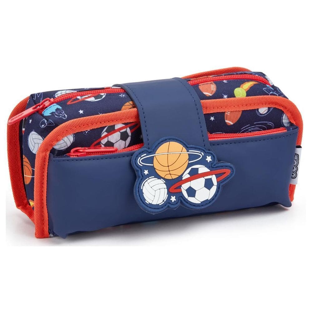 Estojo Duplo Necessaire Juvenil Escolar Organizador - Azul